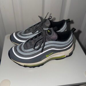 Nike Air Max 97 Sneakers - Gray, Black, and Green (women’s size 5)